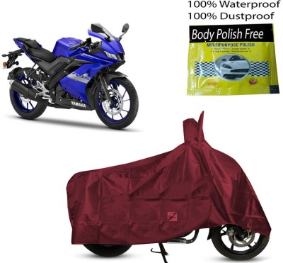 EGAL Waterproof Two Wheeler Cover for Yamaha(YZF-R15 V3 New BS6, Maroon)