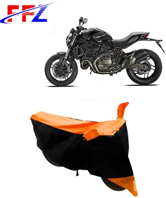 FFZ Waterproof Two Wheeler Cover for Ducati(Monster 82, Black, Orange)