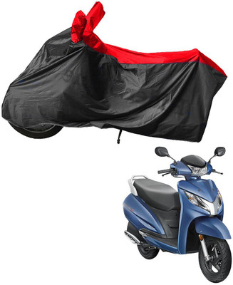 RiderShine Waterproof Two Wheeler Cover for Honda(Activa 125, Black, Red)