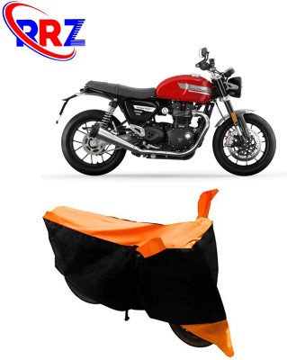 RRZ Waterproof Two Wheeler Cover for Triumph(Twin, Black, Orange)