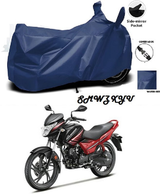 smwzxyu Waterproof Two Wheeler Cover for Hero, Bajaj(Glamour i3s, Blue)