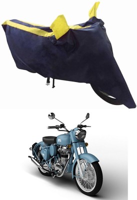 Genipap Two Wheeler Cover for Royal Enfield(Classic Squadron, Black, Yellow)