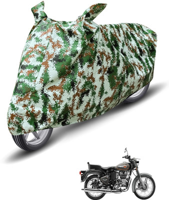 Auto Hub Waterproof Two Wheeler Cover for Royal Enfield(Bullet 500, Green)