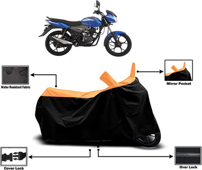 Amexride Two Wheeler Cover for Bajaj(Discover 110, Orange)