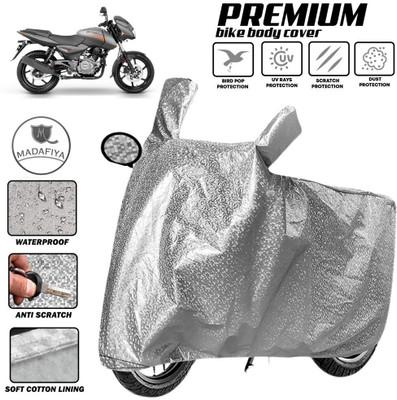 MADAFIYA Two Wheeler Cover for Bajaj(Pulsar 180 DTS-i, Silver)