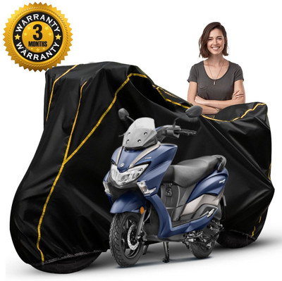 CoverX Waterproof Two Wheeler Cover for Suzuki(Burgman Street 125, Black, Yellow)