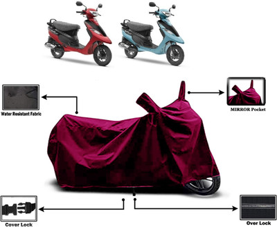 Amexride Two Wheeler Cover for TVS(Scooty Pep Plus, Maroon)