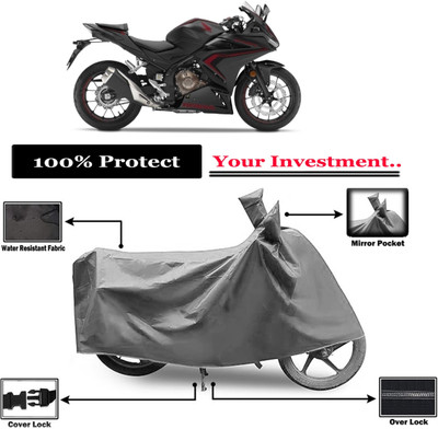 Amexride Two Wheeler Cover for Honda(CBR500R BS6, Grey)