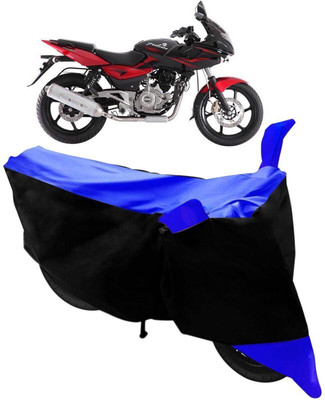 DeepShakshi AUTOMOTIVE Waterproof Two Wheeler Cover for Bajaj(Pulsar 220 DTS-i, Black, Blue)