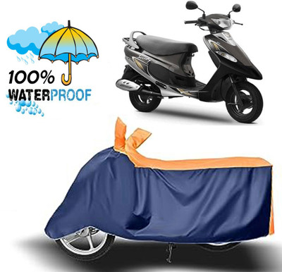 ROYAL AUTO MART Waterproof Two Wheeler Cover for TVS(Scooty Pep Plus, Blue, Orange)