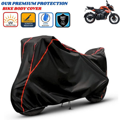 Delphinium Waterproof Two Wheeler Cover for Bajaj(Pulsar NS125, Black, Red)