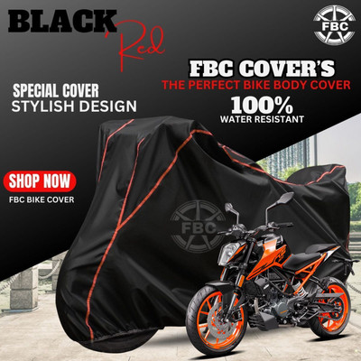 AutoGalaxy Waterproof Two Wheeler Cover for KTM(Duke 390, Black, Red)