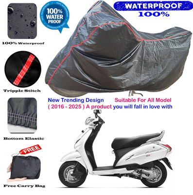OliverX Waterproof Two Wheeler Cover for Honda(Activa 3G, Black, Red)