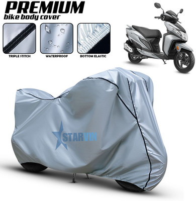 Starvin Waterproof Two Wheeler Cover for Honda(Dio, Silver, Black)