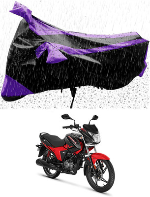 Mdstar Waterproof Two Wheeler Cover for Hero(New Glamour, Purple, Black)
