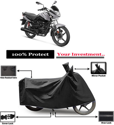 Amexride Two Wheeler Cover for Hero(Splendor I Smart, Black)