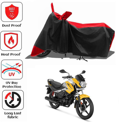 AIKOZIYA Waterproof Two Wheeler Cover for Hero(Passion Pro, Black, Red)