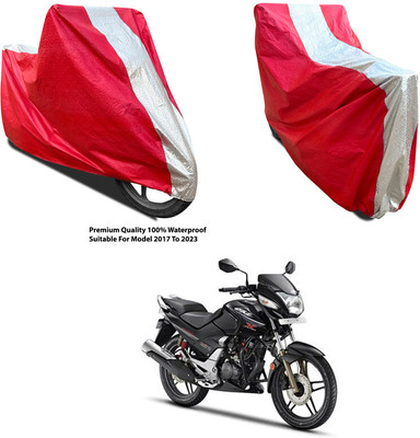 AutoGalaxy Waterproof Two Wheeler Cover for Hero(CBZ Extreme, Silver, Red)