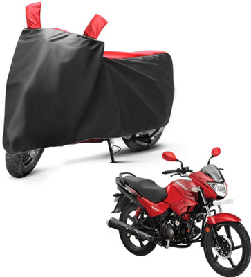sowelar Waterproof Two Wheeler Cover for Hero(Glamour, Black, Red)