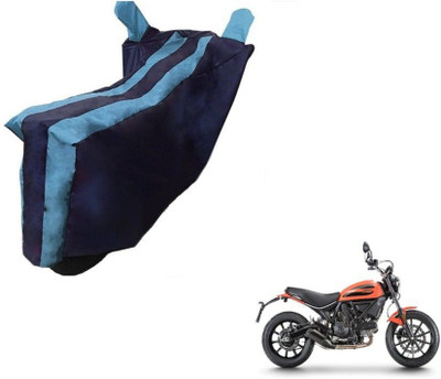 Mdstar Waterproof Two Wheeler Cover for Ducati(Scrambler, Black, Blue)