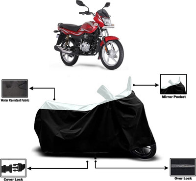 Amexride Two Wheeler Cover for Bajaj(Platina 100 DTS-i, White)