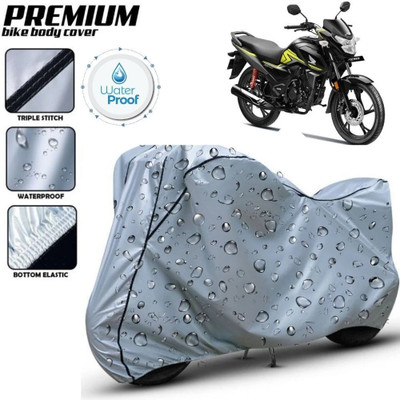 Delphinium Waterproof Two Wheeler Cover for Honda(SP 125, Silver, Black)
