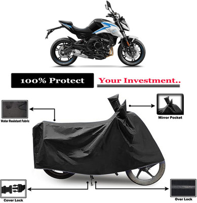 Amexride Two Wheeler Cover for CFMoto(400NK BS6, Black)