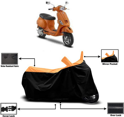 Amexride Two Wheeler Cover for Piaggio(Vespa SXL, Orange)