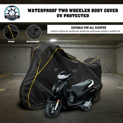 ANTHUB Waterproof Two Wheeler Cover for Honda(Activa 6G, Black)