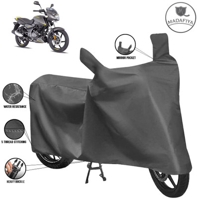 MADAFIYA Waterproof Two Wheeler Cover for Bajaj(Pulsar 150 DTS-i, Grey)