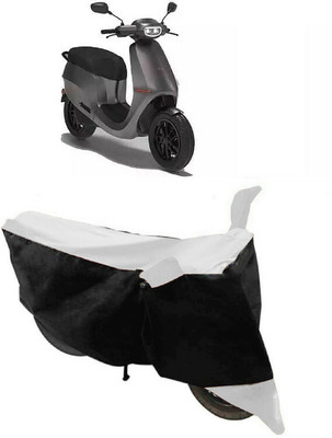 GANPRA Two Wheeler Cover for Ola(Electric Scooter, Black, White)
