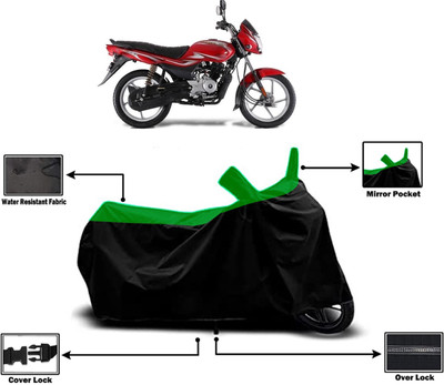 Amexride Two Wheeler Cover for Bajaj(Platina 100 BS6, Green)