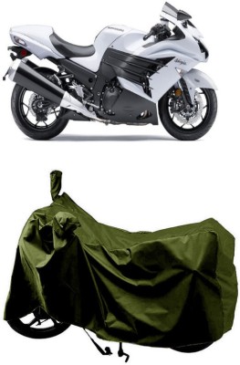 SUGASHRI Waterproof Two Wheeler Cover for Kawasaki(Ninja ZX 14R BS6, Green)