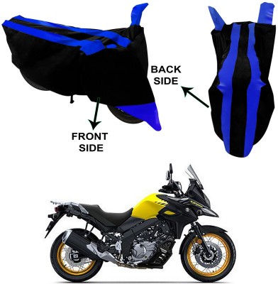 RWT Two Wheeler Cover for Suzuki(V-Strom 650 XT, Black, Blue)