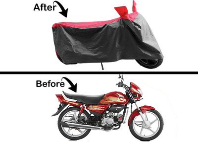 Archistylo Waterproof Two Wheeler Cover for Hero(HF Deluxe BS6, Red, Grey)