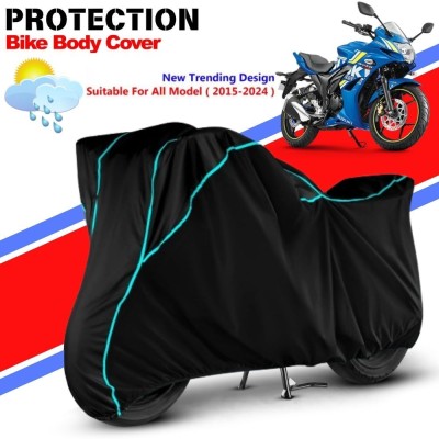 CABRY Waterproof Two Wheeler Cover for Suzuki(Gixxer SF, Black, Blue)