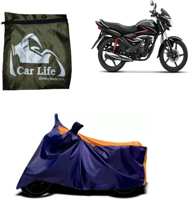 Car Life Two Wheeler Cover for Honda(CB Shine, Orange, Blue)