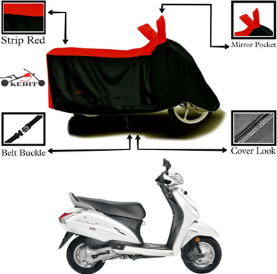 KEDIT Two Wheeler Cover for Honda(Activa 3G, Red, Black)