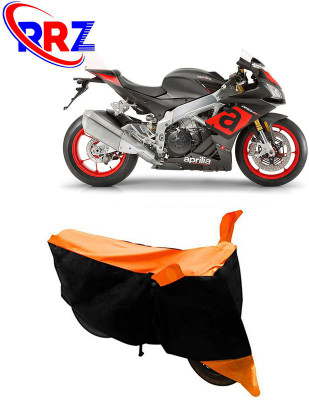 RRZ Waterproof Two Wheeler Cover for Aprilia(RSV4, Black, Orange)