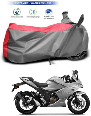 Genipap Two Wheeler Cover for Suzuki(Gixxer SF 250, Red, Grey)