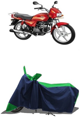 SUGASHRI Waterproof Two Wheeler Cover for Hero(Splendor Plus, Green, Blue)