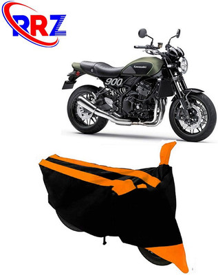 RRZ Waterproof Two Wheeler Cover for Kawasaki(Z900RS, Black, Orange)