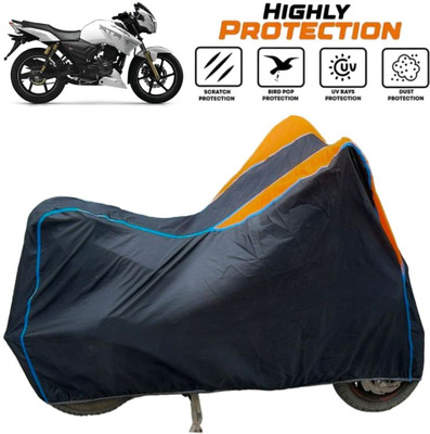 ZAQE Two Wheeler Cover for TVS(Apache RTR 180, Black, Orange, Blue)