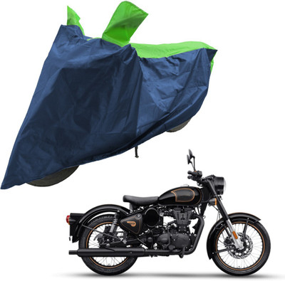 RiderShine Two Wheeler Cover for Royal Enfield(Bullet Trials 500, Blue, Green)