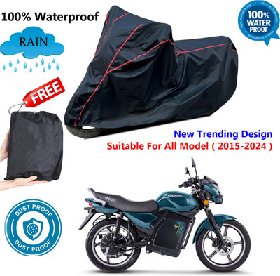 AUTOCAD Waterproof Two Wheeler Cover for PURE EV(Black, Red)