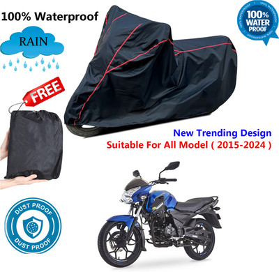 OliverX Waterproof Two Wheeler Cover for Bajaj(Discover, Black, Red)