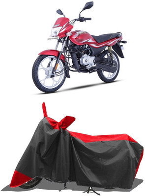 GROFATIK Two Wheeler Cover for Bajaj(Platina 100 BS6, Red, Grey)