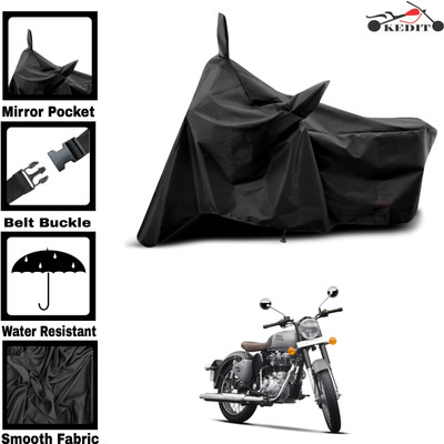 KEDIT Two Wheeler Cover for Universal For Bike(Classic 350, Black)