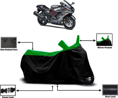 Amexride Two Wheeler Cover for Kawasaki(Ninja ZX-14R, Green)