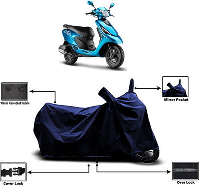 Amexride Two Wheeler Cover for TVS(Zest, Blue)